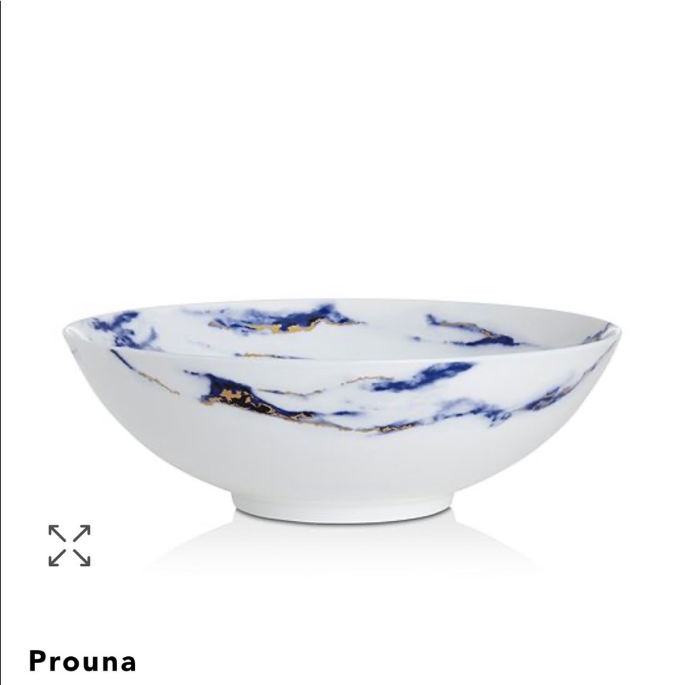 NWT: Prouna in azure Marble Venice Fog Serving Bow